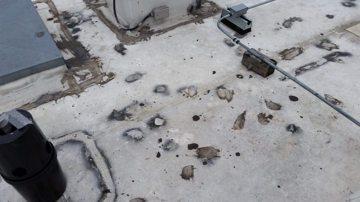 Hail Damage on a Comercial Roof