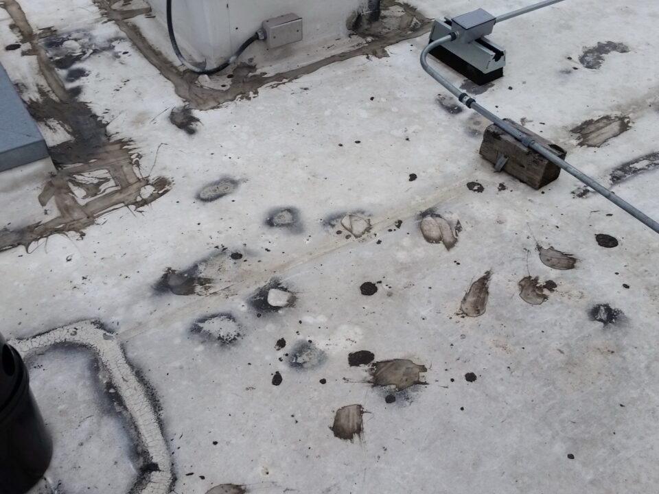 Hail Damage on a Comercial Roof
